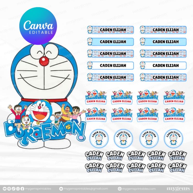 60+ Designs | Name Sticker Template | Ready-To-Print | Canva Editable - Image 20