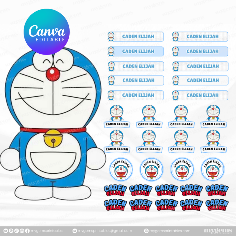 60+ Designs | Name Sticker Template | Ready-To-Print | Canva Editable - Image 13