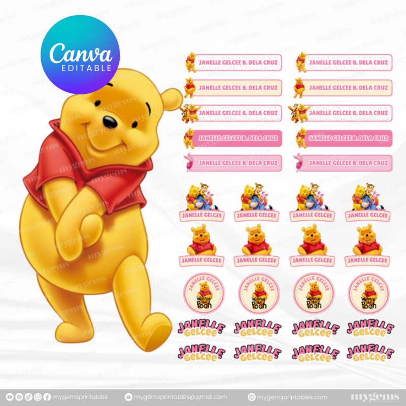 60+ Designs | Name Sticker Template | Ready-To-Print | Canva Editable - Image 14