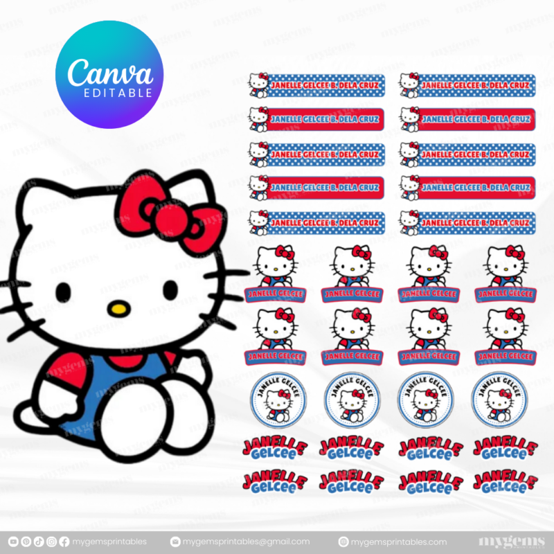 60+ Designs | Name Sticker Template | Ready-To-Print | Canva Editable - Image 15