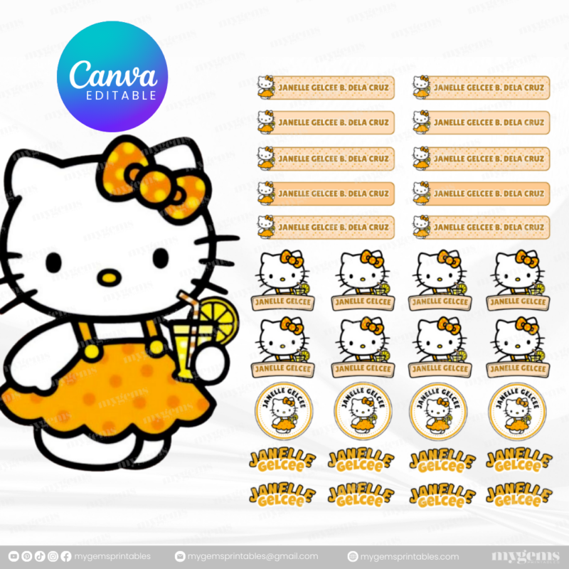60+ Designs | Name Sticker Template | Ready-To-Print | Canva Editable - Image 16