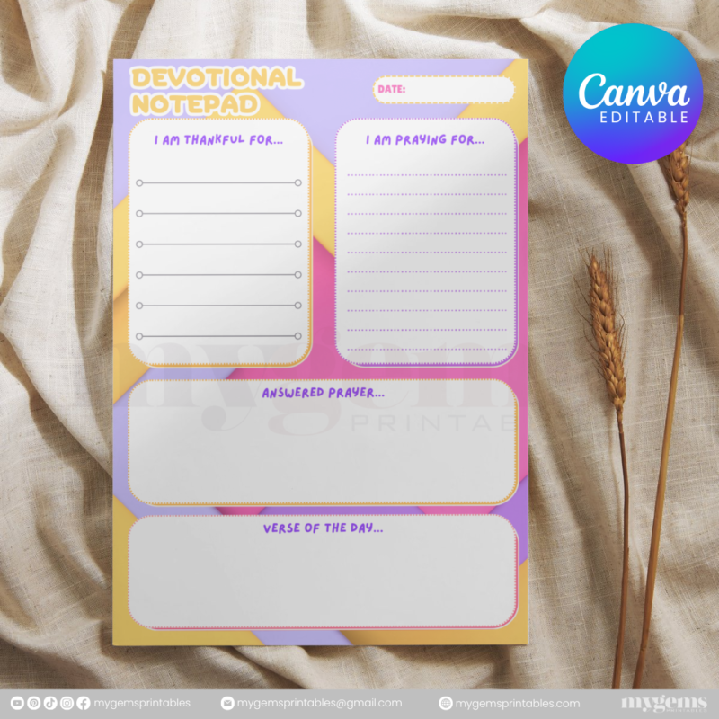20 Designs | Devotional Notepad Template  | Canva Editable - Image 20
