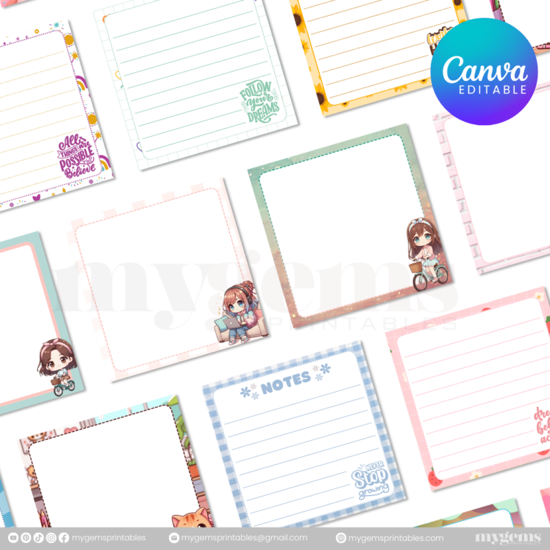 100 Designs | Notepad Template (3.5 X 3.5 INCHES)  | Canva PRO Editable - Image 3