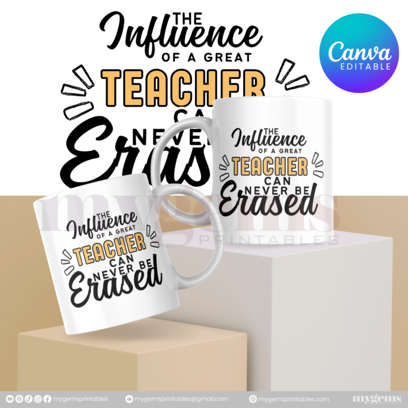 30 Designs | Teacher's Day Mug Design Template  | Canva Editable - Image 17