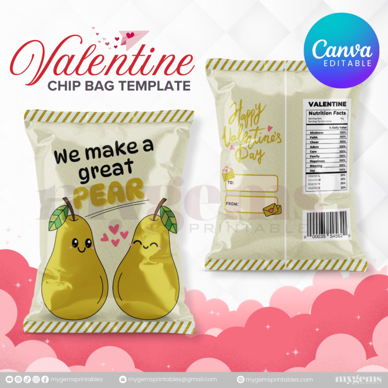 70+ Designs | Valentine Chip Bag Template | Canva PRO Editble - Image 71