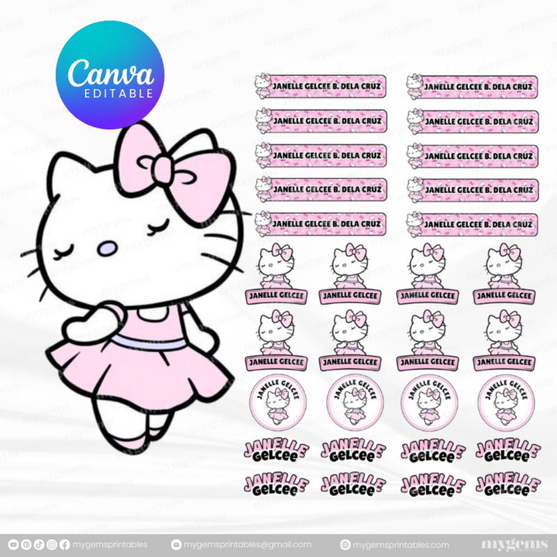 60+ Designs | Name Sticker Template | Ready-To-Print | Canva Editable - Image 10