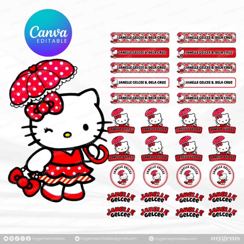 60+ Designs | Name Sticker Template | Ready-To-Print | Canva Editable - Image 11