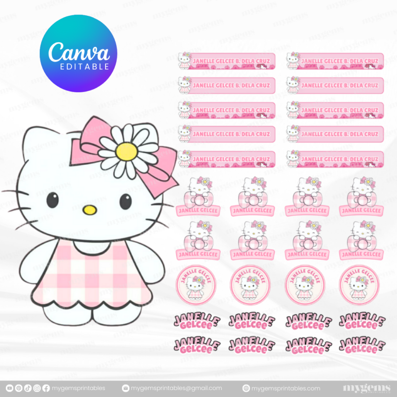 60+ Designs | Name Sticker Template | Ready-To-Print | Canva Editable - Image 12