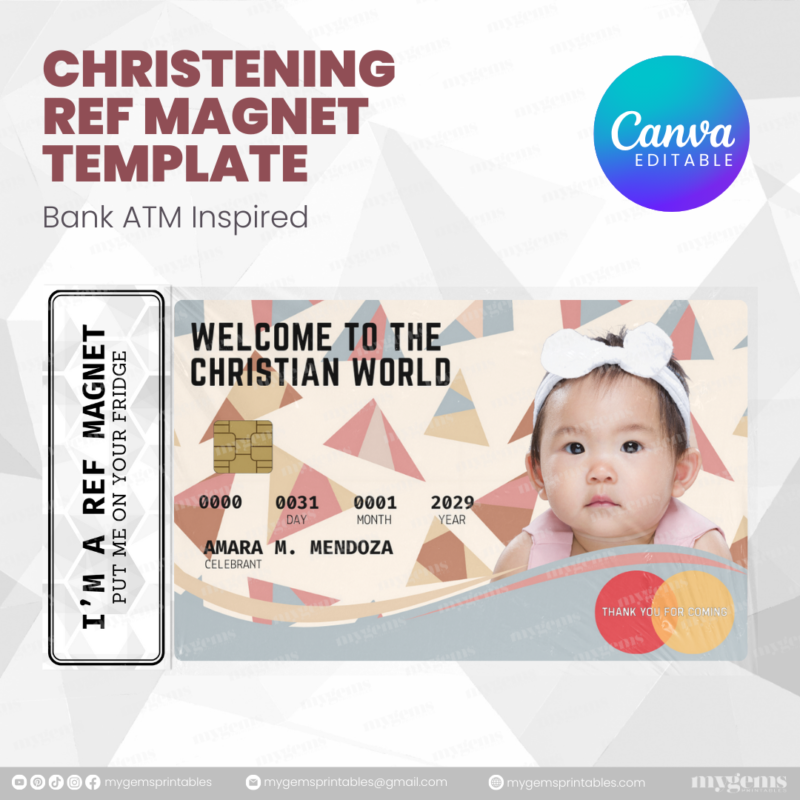 60+ Designs | Bank-Inspired Christening Ref Magnet Template | Canva Editable - Image 21