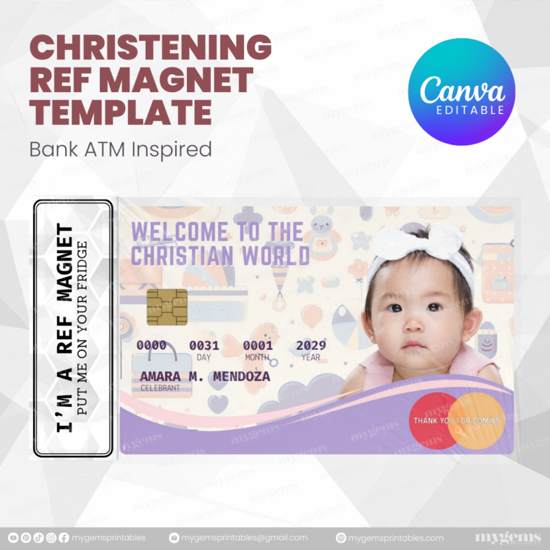 60+ Designs | Bank-Inspired Christening Ref Magnet Template | Canva Editable - Image 22