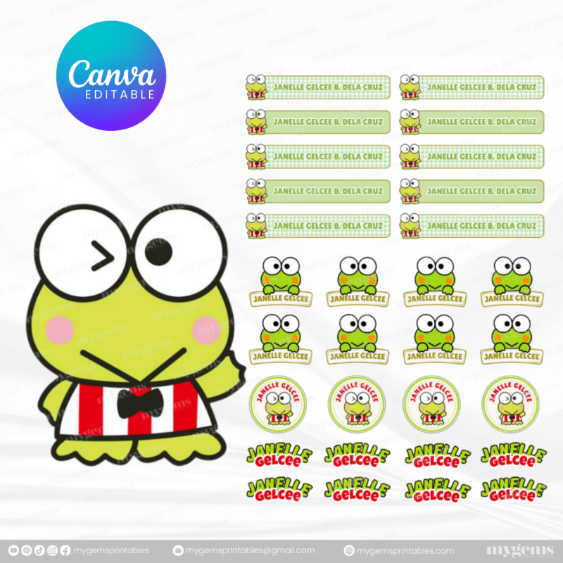 60+ Designs | Name Sticker Template | Ready-To-Print | Canva Editable - Image 4