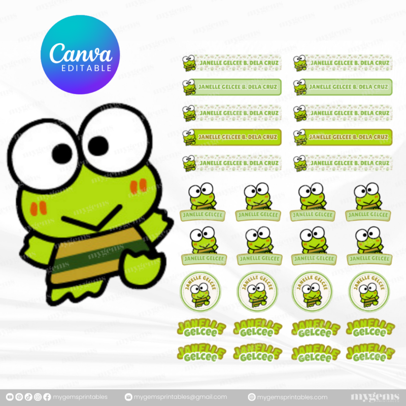 60+ Designs | Name Sticker Template | Ready-To-Print | Canva Editable - Image 5