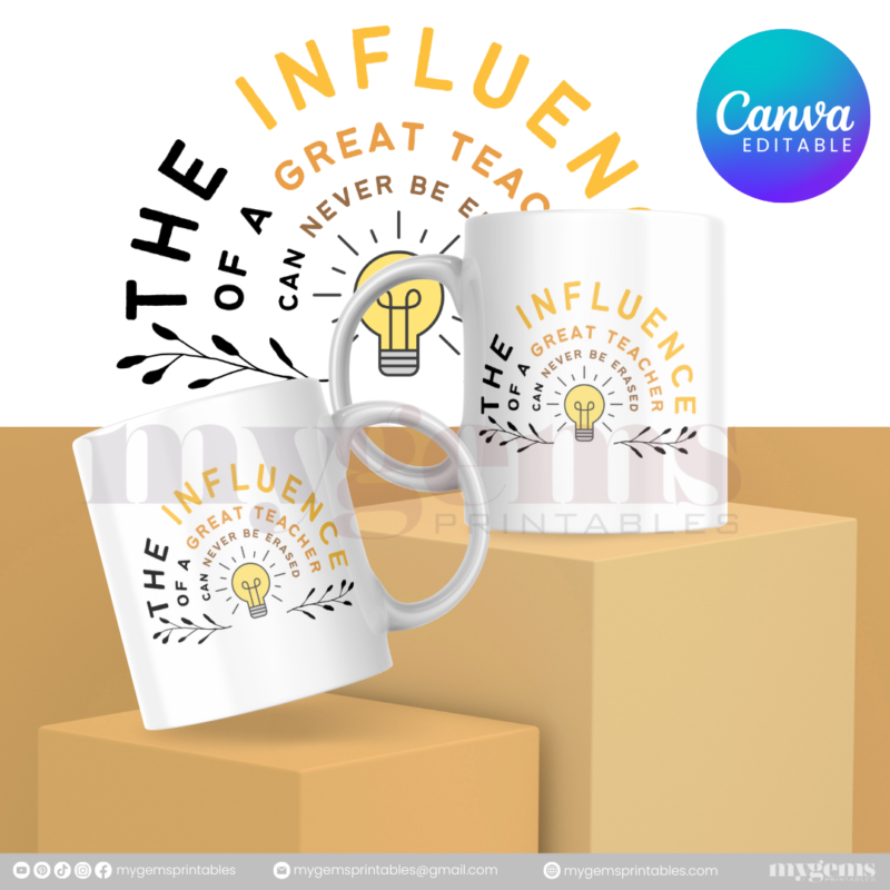 30 Designs | Teacher's Day Mug Design Template  | Canva Editable - Image 18