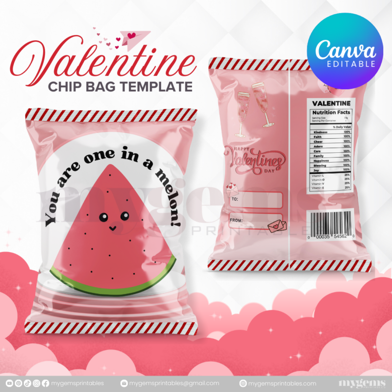 70+ Designs | Valentine Chip Bag Template | Canva PRO Editble - Image 72