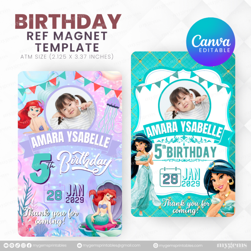 40 Designs | Cartoon-Anime-Chibi Themed Birthday Ref Magnet Template | Canva Editable - Image 8