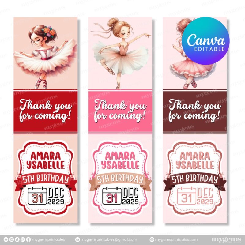40 Designs | Cartoon-Anime-Chibi Themed Birthday Pen Sleeve Template | Canva Editable - Image 11