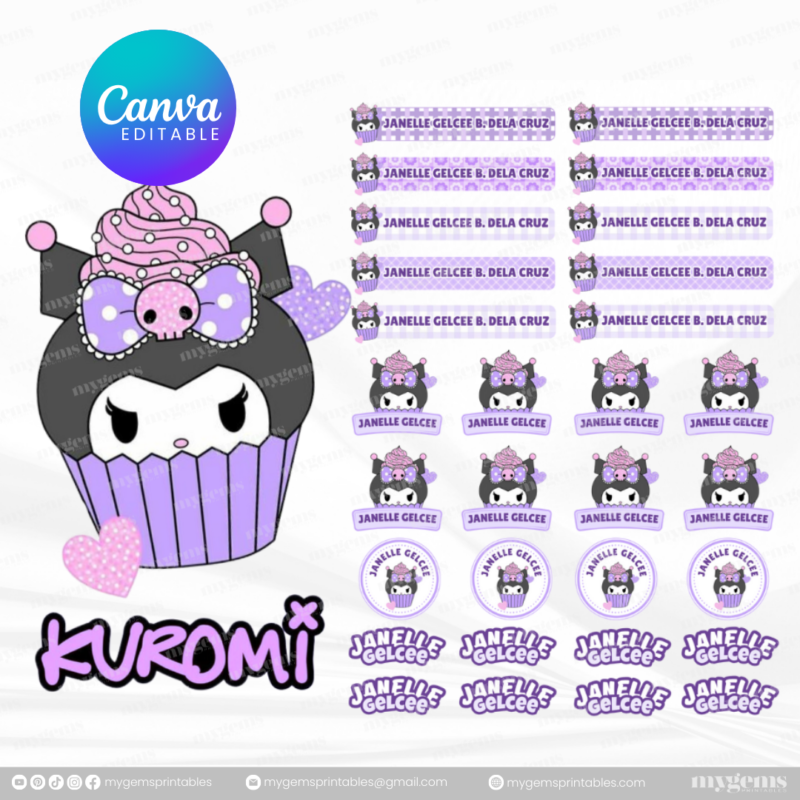 60+ Designs | Name Sticker Template | Ready-To-Print | Canva Editable - Image 70