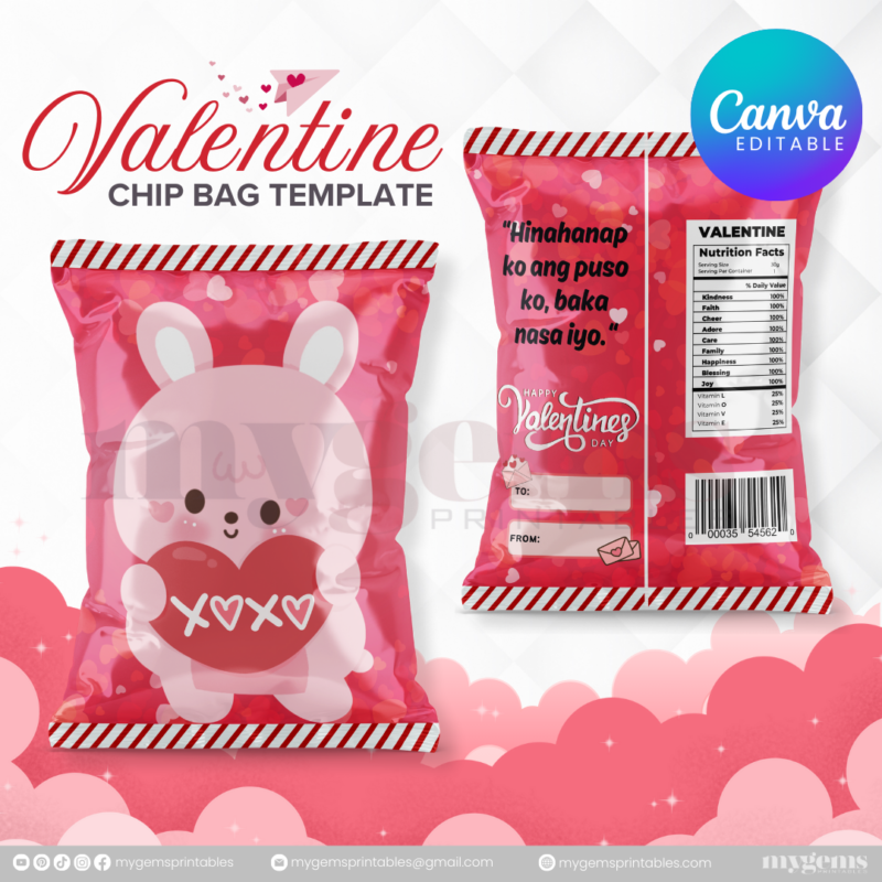 70+ Designs | Valentine Chip Bag Template | Canva PRO Editble - Image 73