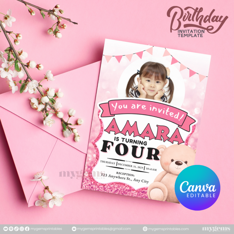 15 Designs | Birthday Invitation Template | Canva PRO Editble - Image 12