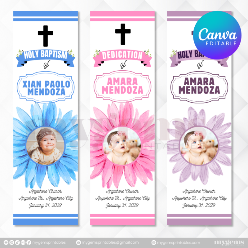 20+ Designs | Christening Candle Sticker Template | Canva Editable - Image 10