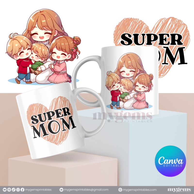 20 Designs | Mother's Day Mug Design Template 11oz | Canva Editable | Ready to Print - Image 16