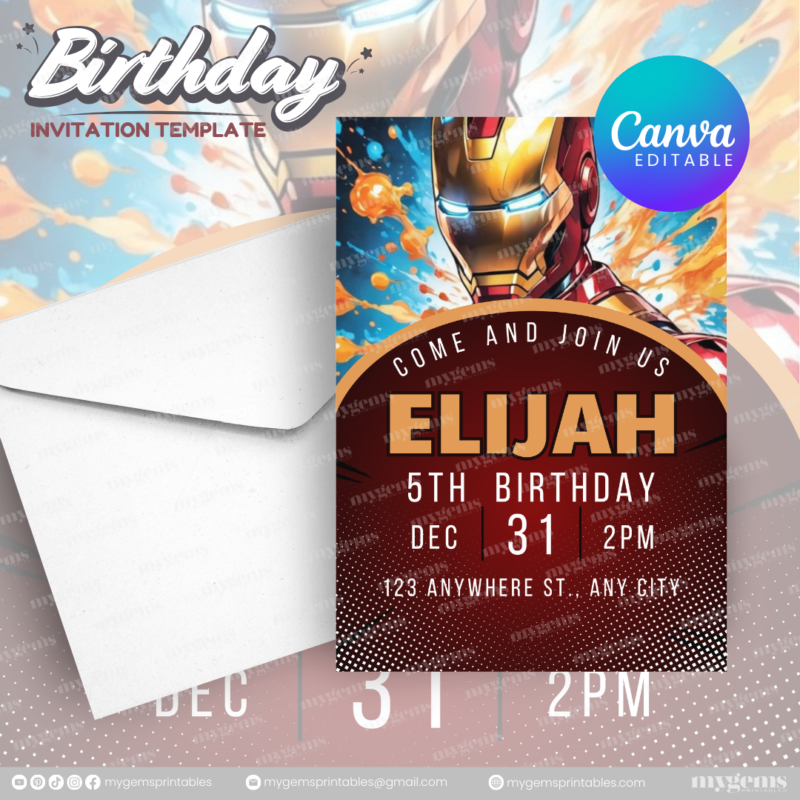 51 Designs | Cartoon-Anime-Chibi Themed Birthday Invitation Template | Canva Editable - Image 8