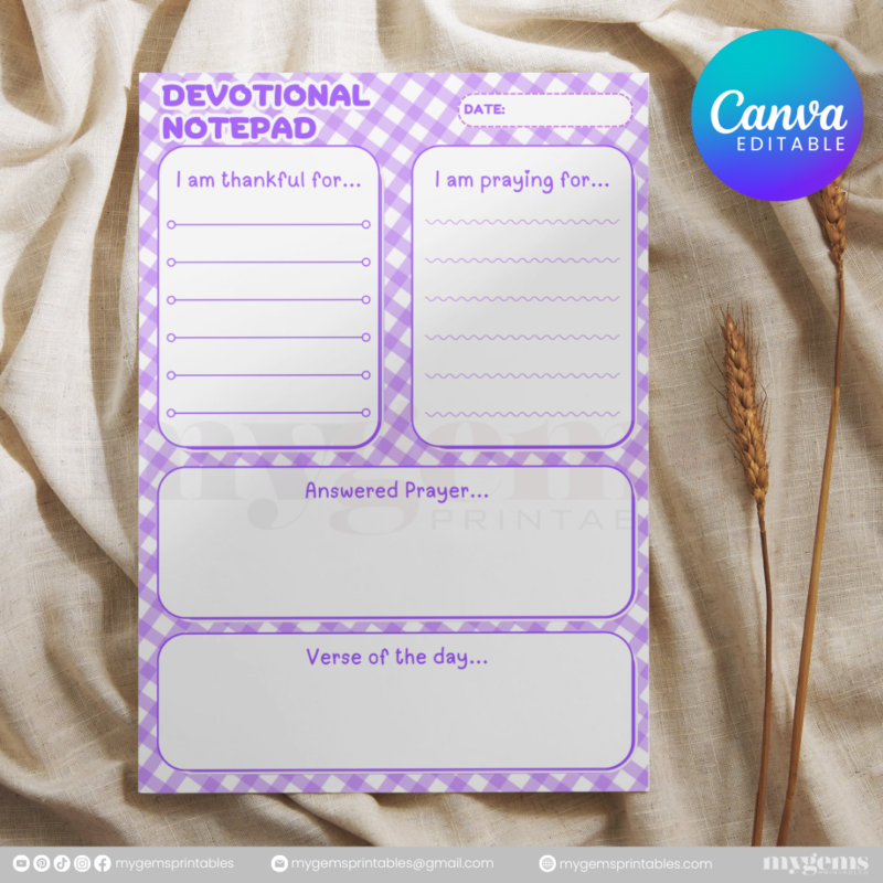 20 Designs | Devotional Notepad Template  | Canva Editable - Image 10