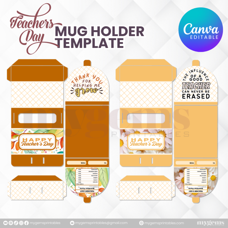 30 Designs | Teacher's Day Mug Holder Template  | Canva Editable - Image 10