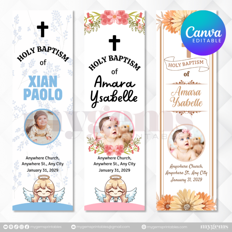 20+ Designs | Christening Candle Sticker Template | Canva Editable - Image 3