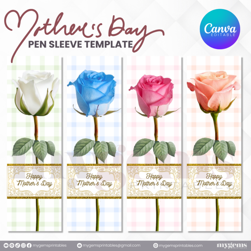 40+ Designs | Mother's Day Pen Sleeve Template | Canva Editable | Ready to Print - Image 4
