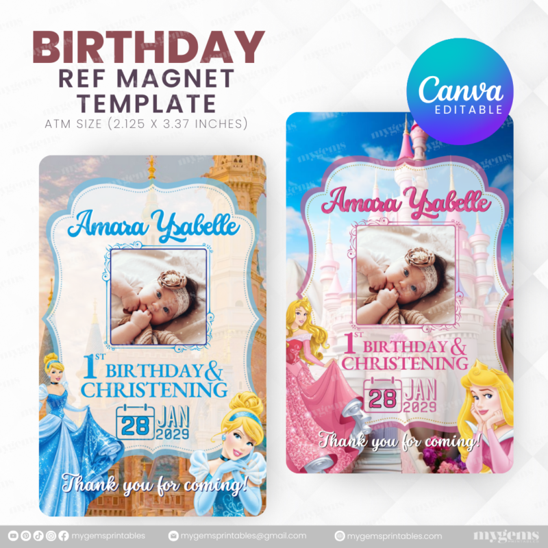 40 Designs | Cartoon-Anime-Chibi Themed Birthday Ref Magnet Template | Canva Editable - Image 9