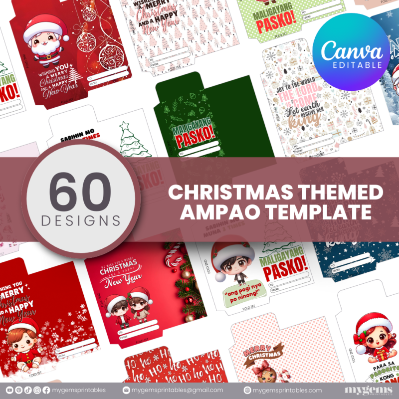 60 Designs | Christmas Themed Ampao Template | Canva Editable