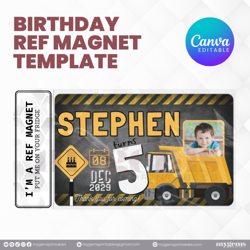 14 Designs | Birthday Ref Magnet Template | Canva PRO Editable - Image 9