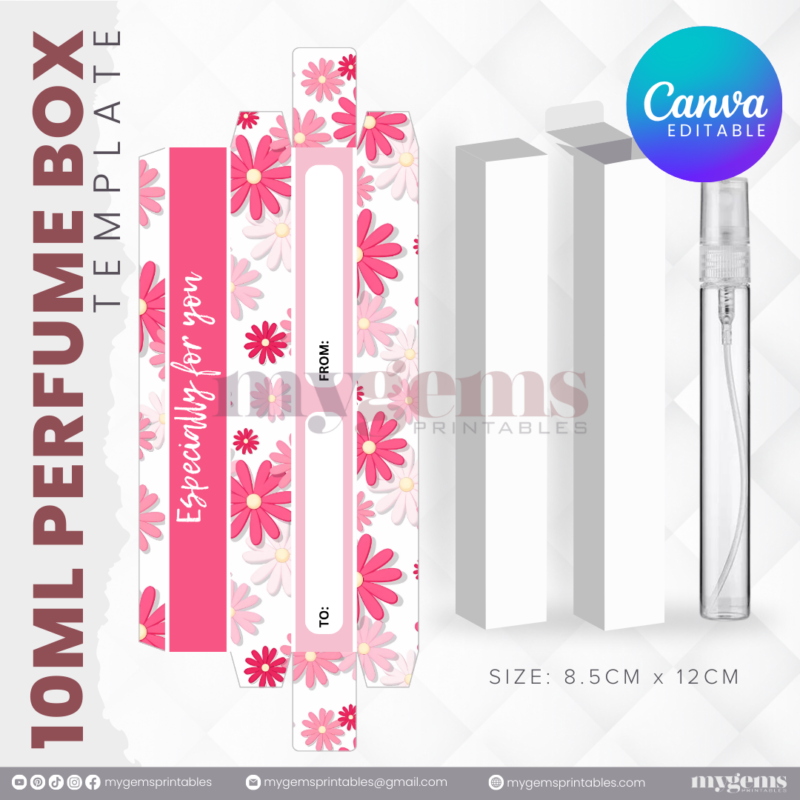 30 Designs | 10ML Perfume Box Template | Canva Editable - Image 12
