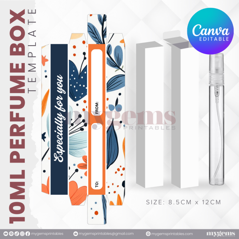 30 Designs | 10ML Perfume Box Template | Canva Editable - Image 13