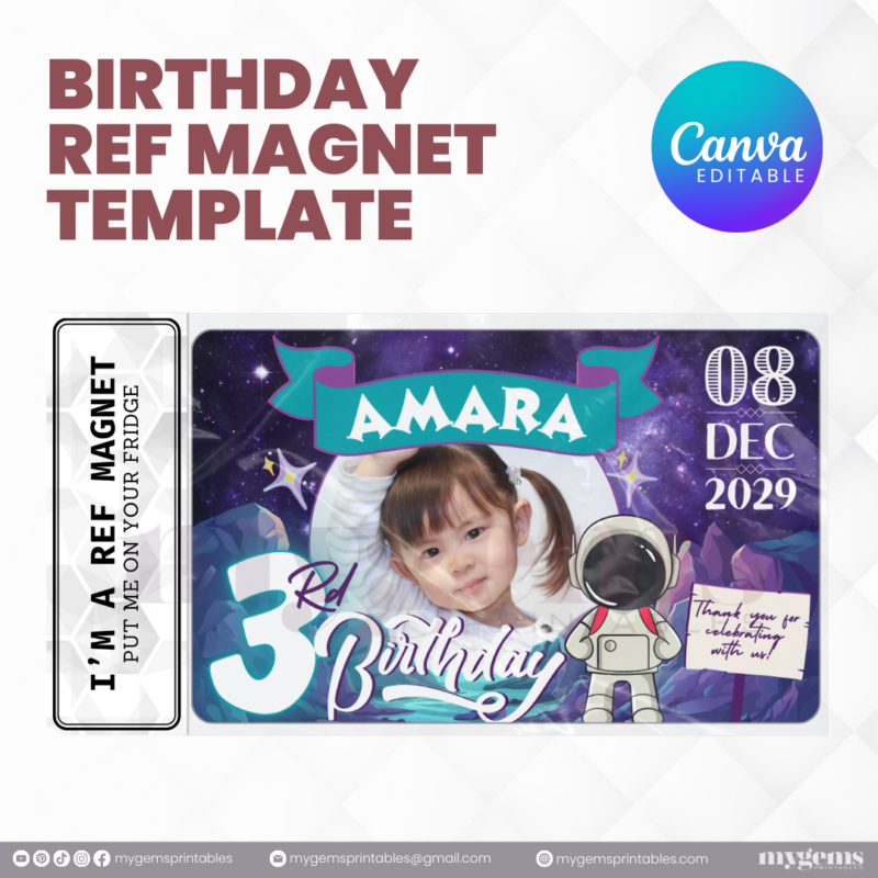 14 Designs | Birthday Ref Magnet Template | Canva PRO Editable - Image 10