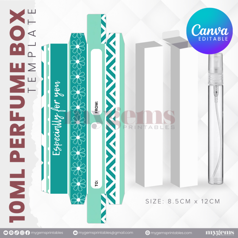 30 Designs | 10ML Perfume Box Template | Canva Editable - Image 14