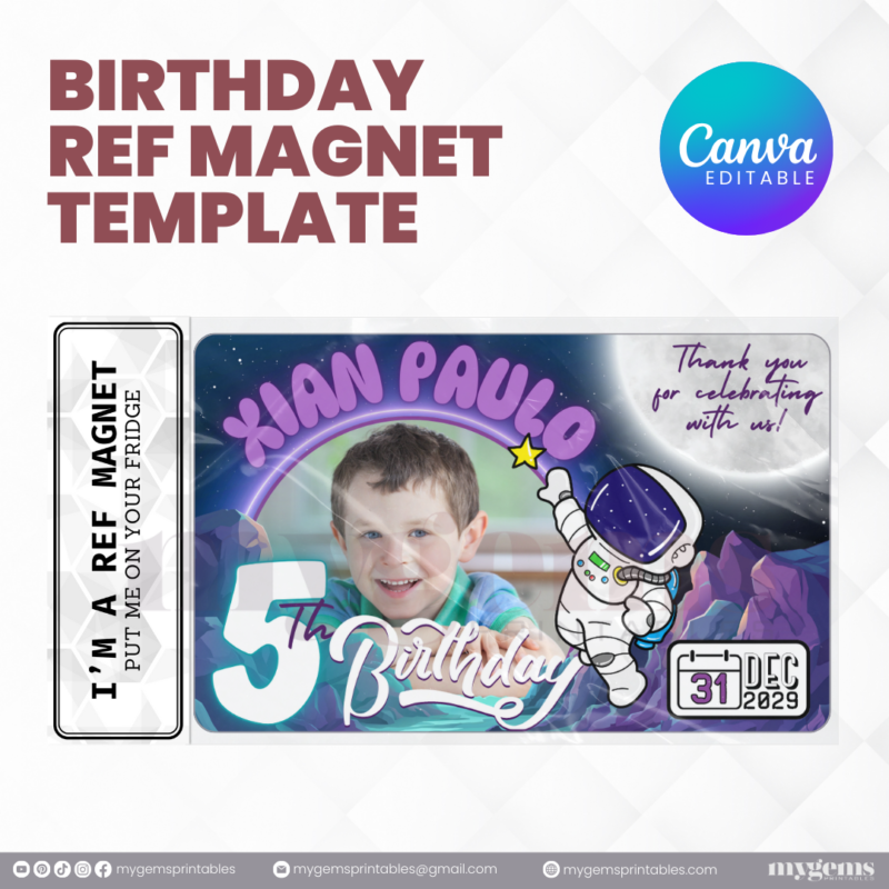 14 Designs | Birthday Ref Magnet Template | Canva PRO Editable - Image 11