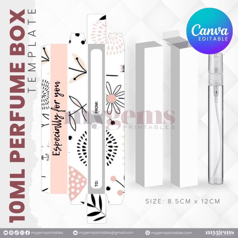 30 Designs | 10ML Perfume Box Template | Canva Editable - Image 15