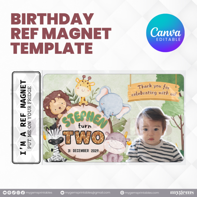 14 Designs | Birthday Ref Magnet Template | Canva PRO Editable - Image 12