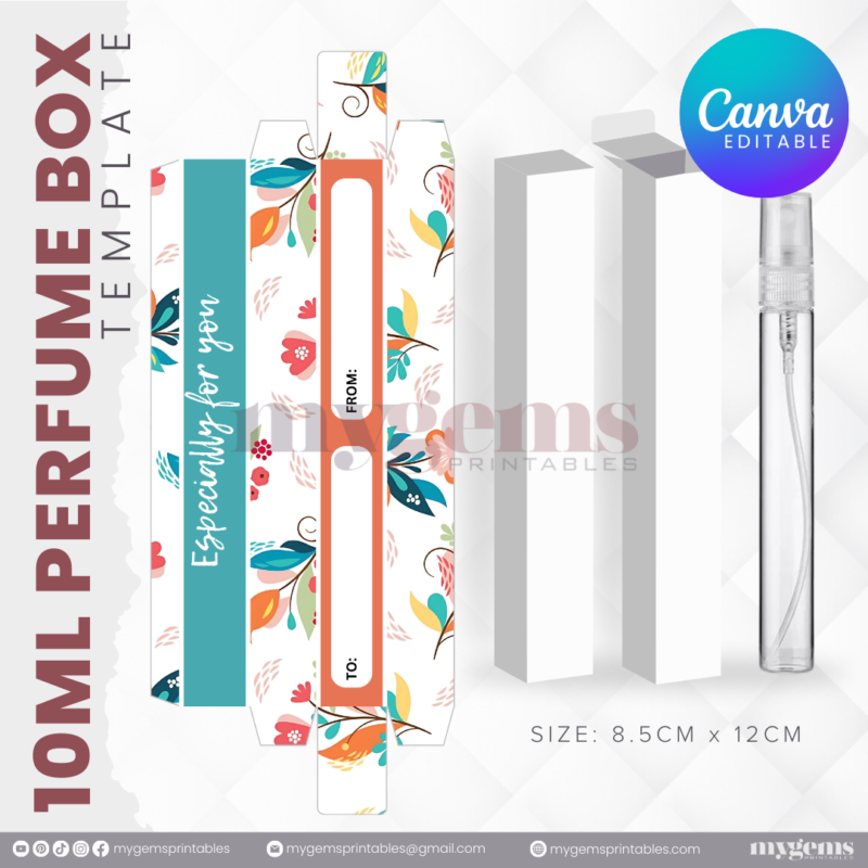 30 Designs | 10ML Perfume Box Template | Canva Editable - Image 16