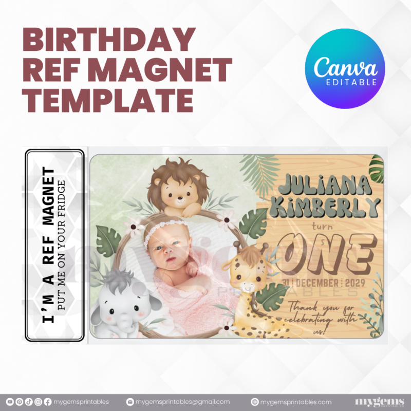 14 Designs | Birthday Ref Magnet Template | Canva PRO Editable - Image 13