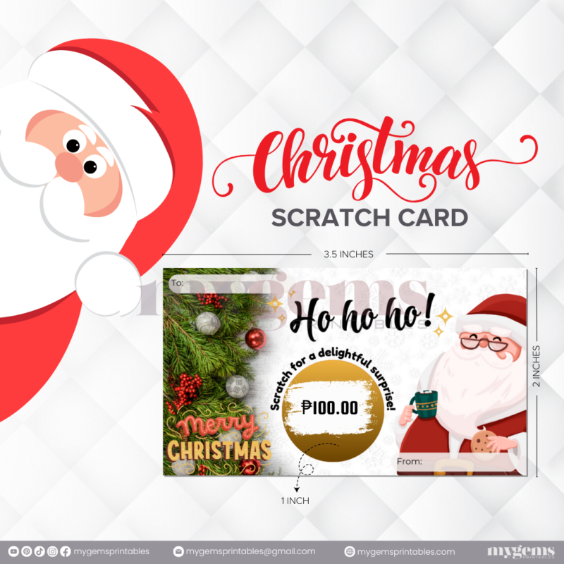 30 Designs | Christmas Themed Scratch Card Template | Canva Editable - Image 4