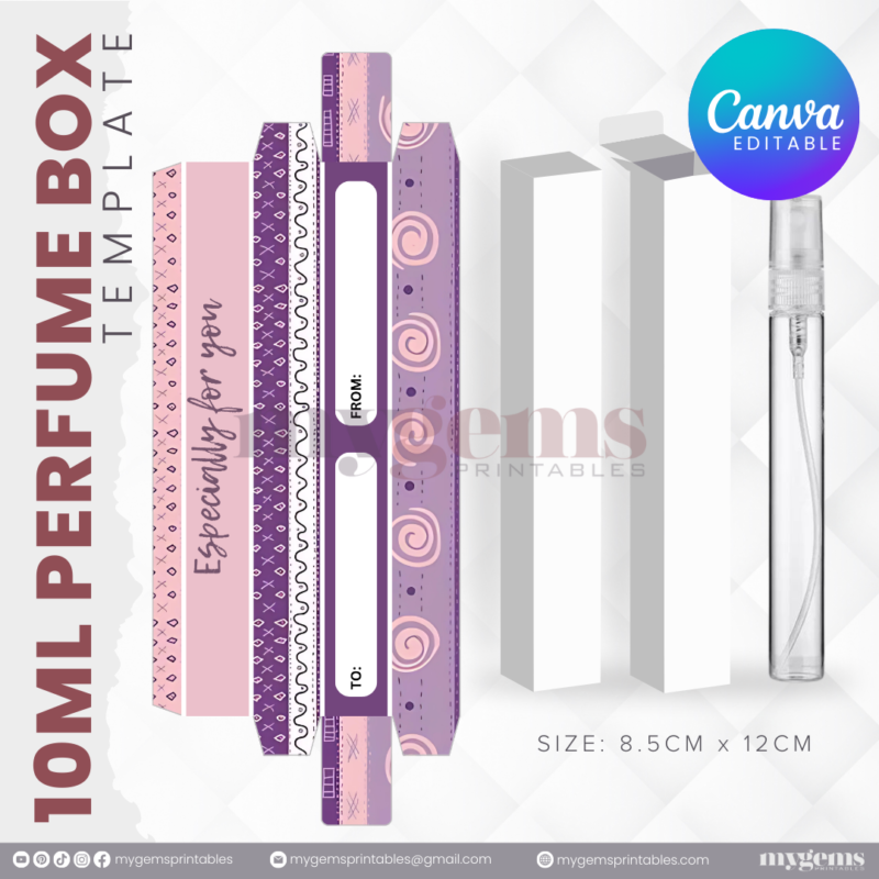30 Designs | 10ML Perfume Box Template | Canva Editable - Image 18