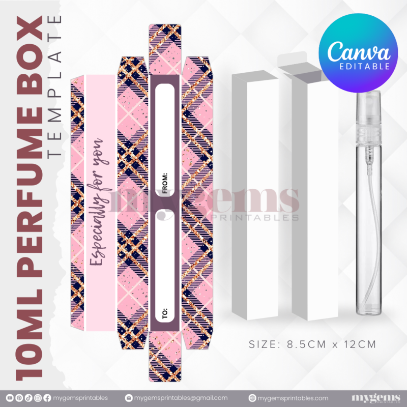 30 Designs | 10ML Perfume Box Template | Canva Editable - Image 20