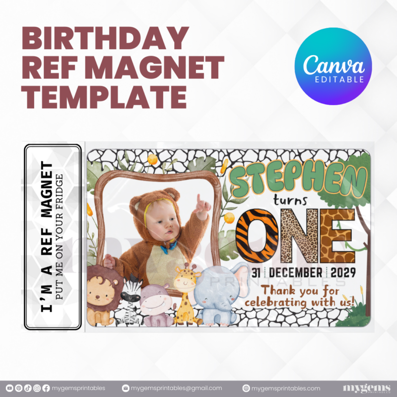 14 Designs | Birthday Ref Magnet Template | Canva PRO Editable - Image 14