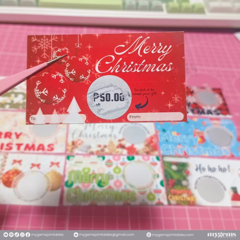 30 Designs | Christmas Themed Scratch Card Template | Canva Editable - Image 2