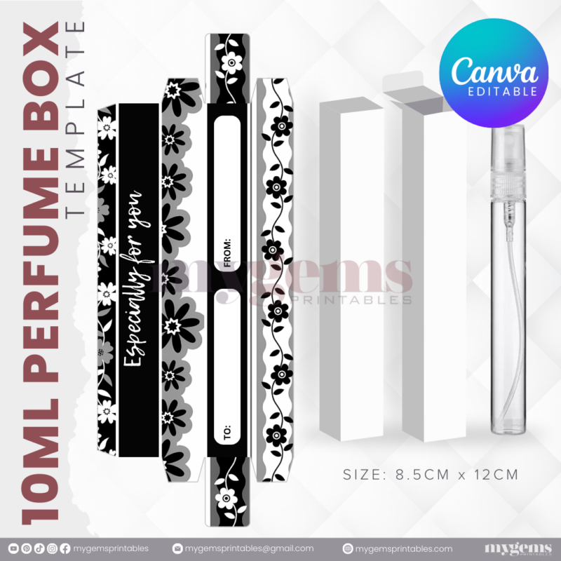 30 Designs | 10ML Perfume Box Template | Canva Editable - Image 22