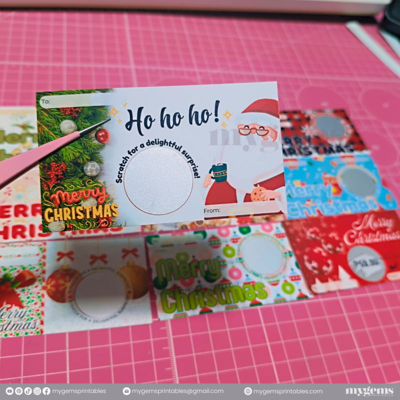 30 Designs | Christmas Themed Scratch Card Template | Canva Editable - Image 3