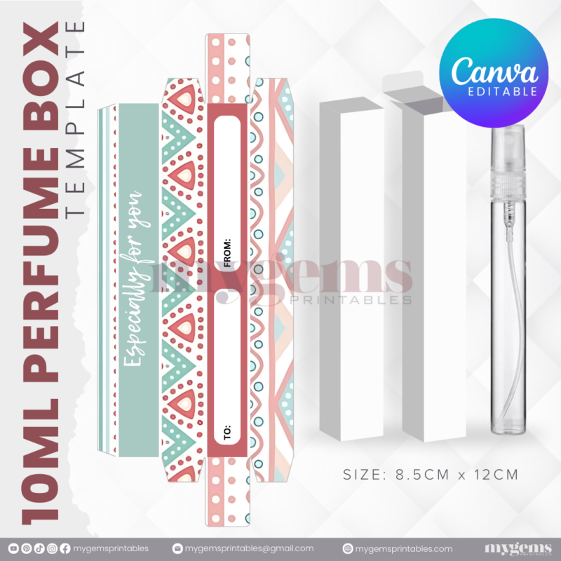 30 Designs | 10ML Perfume Box Template | Canva Editable - Image 24